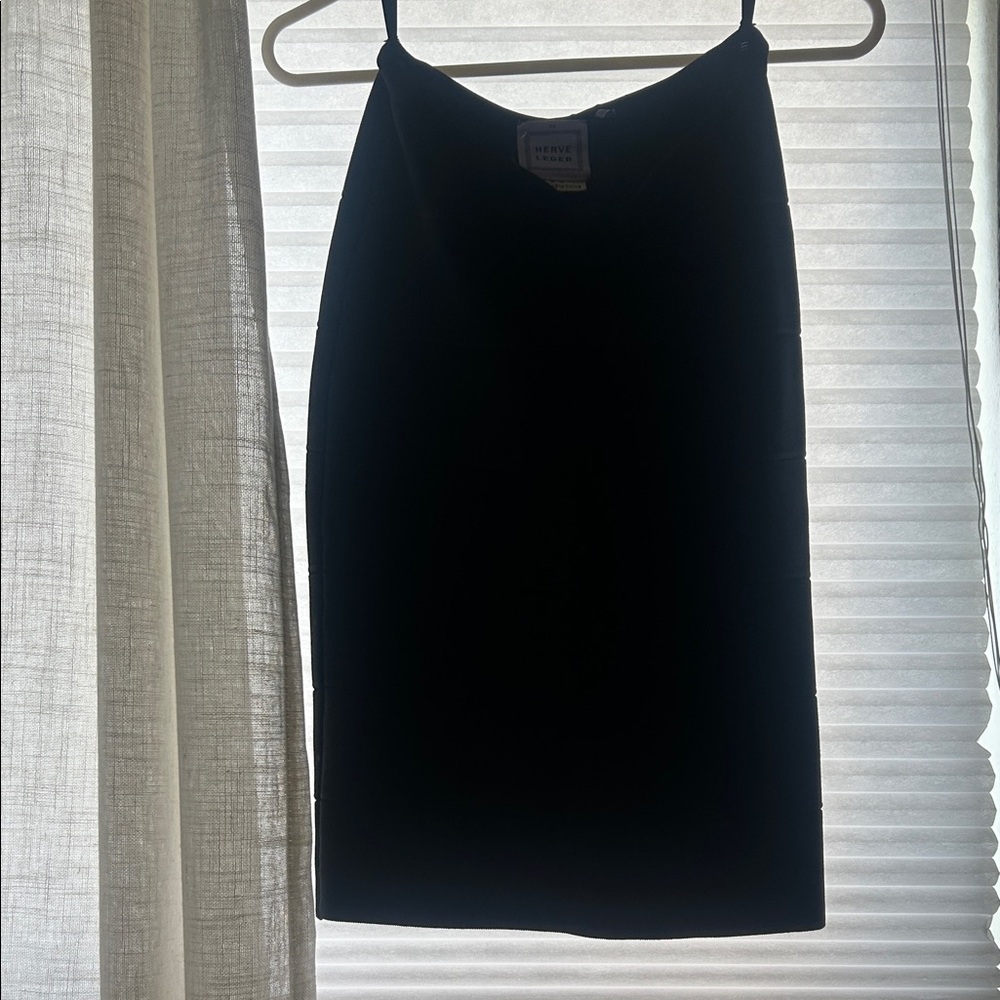 Herve Leger Elegant Black Pencil Skirt